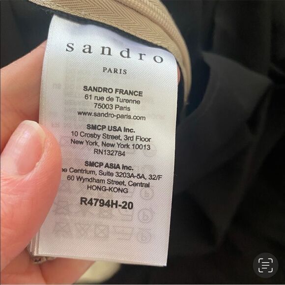 SANDRO HANAE CHIFFON MAXI DRESS BLK BLUSH Size 2 - Picture 14 of 16